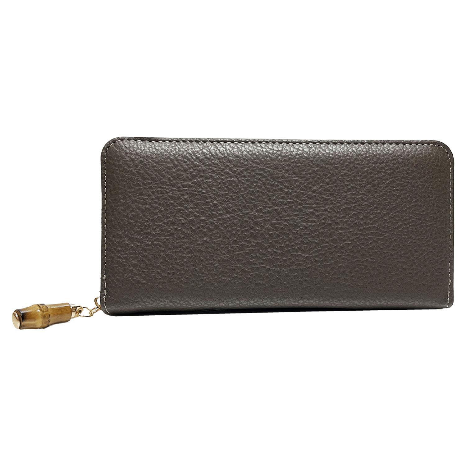 Bamboo Round Zipper Long Wallet