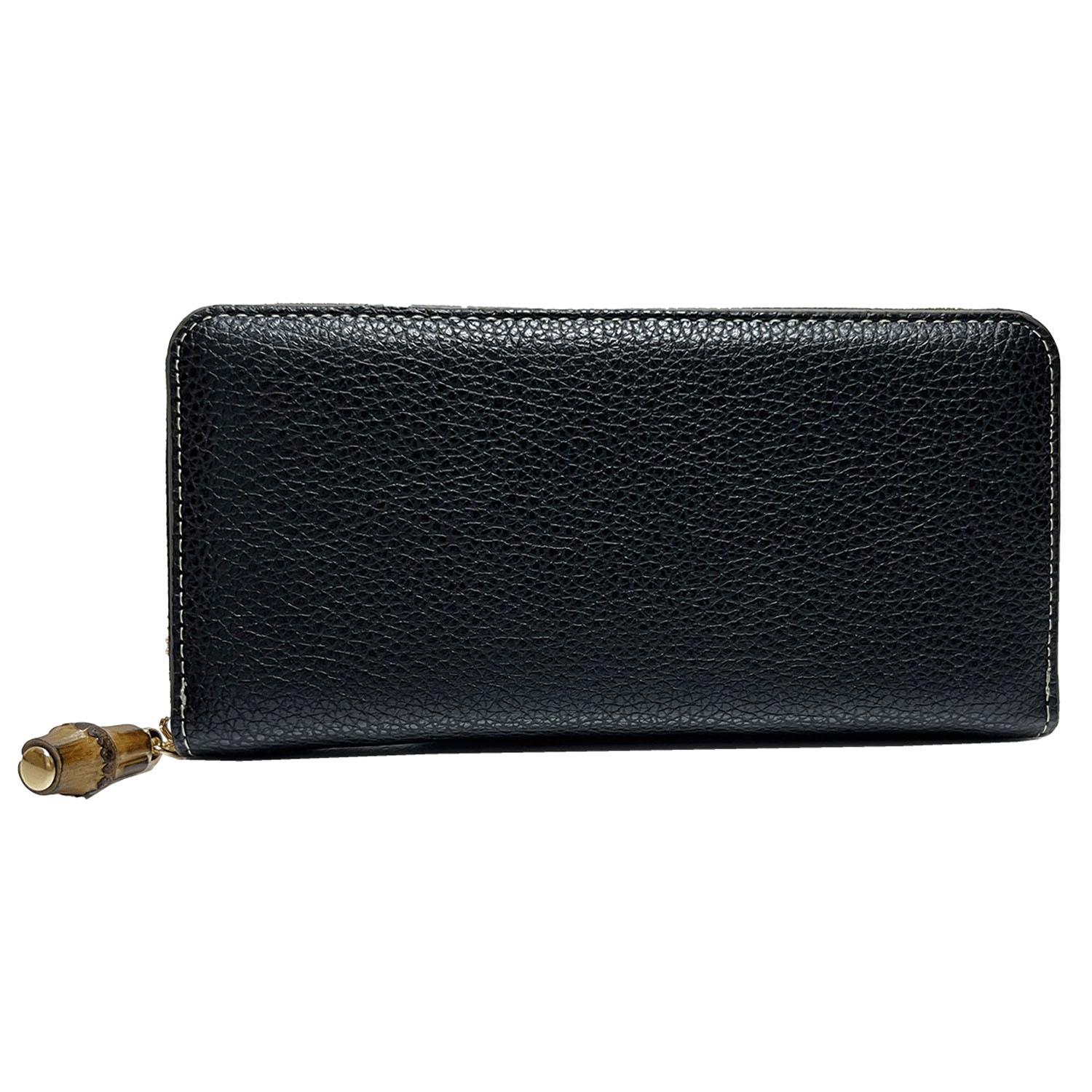 Bamboo Round Zipper Long Wallet