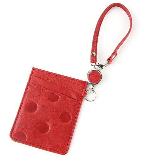 Dot-embossed Pass Case with Reel