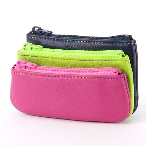 Cowhide Multi-Color 3-Pocket Coin Purse 31 62