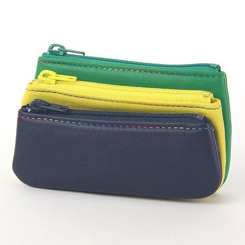 Cowhide Multi-Color 3-Pocket Coin Purse 75 51