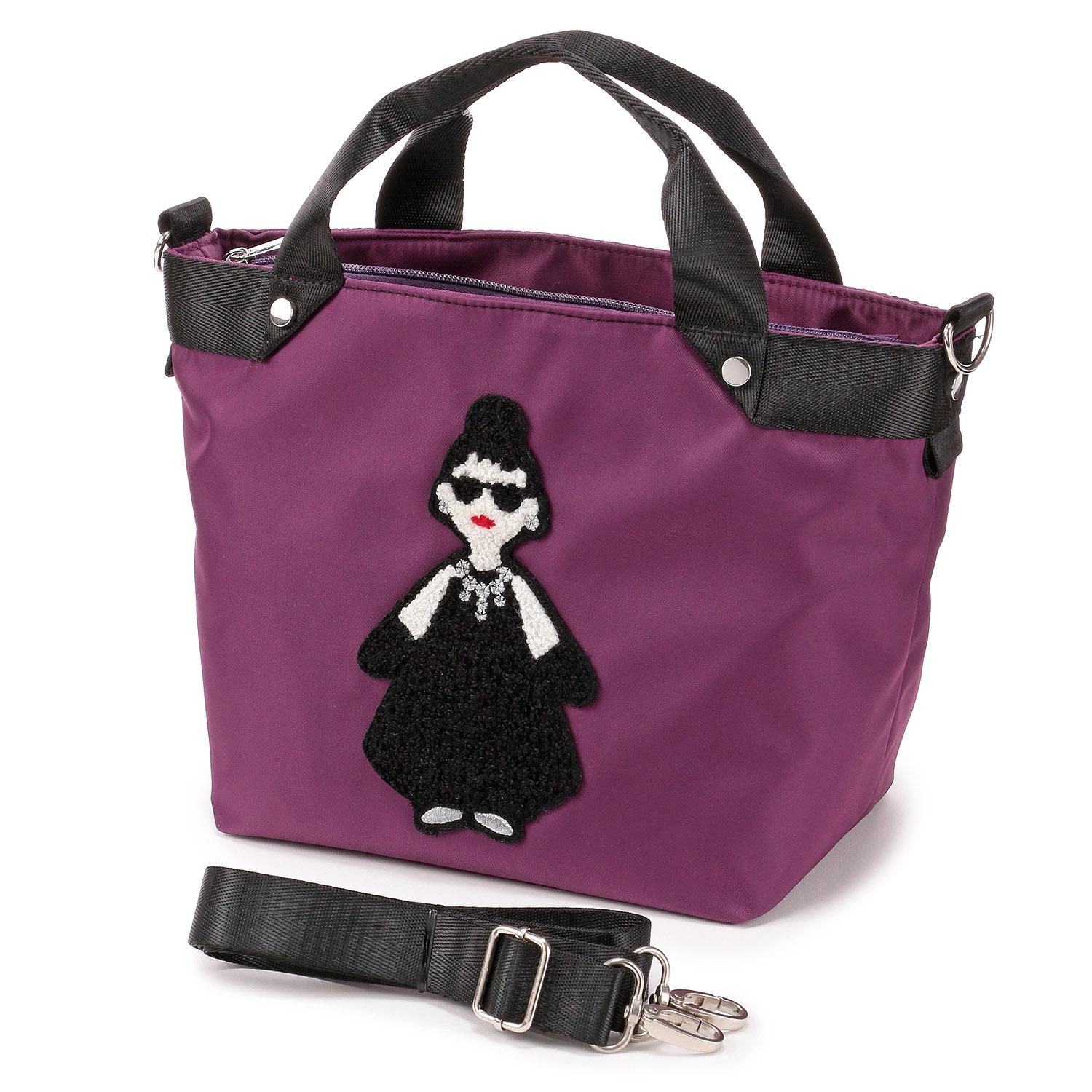 HAPPY FACE Lady Emma 2-Way Bag Purple