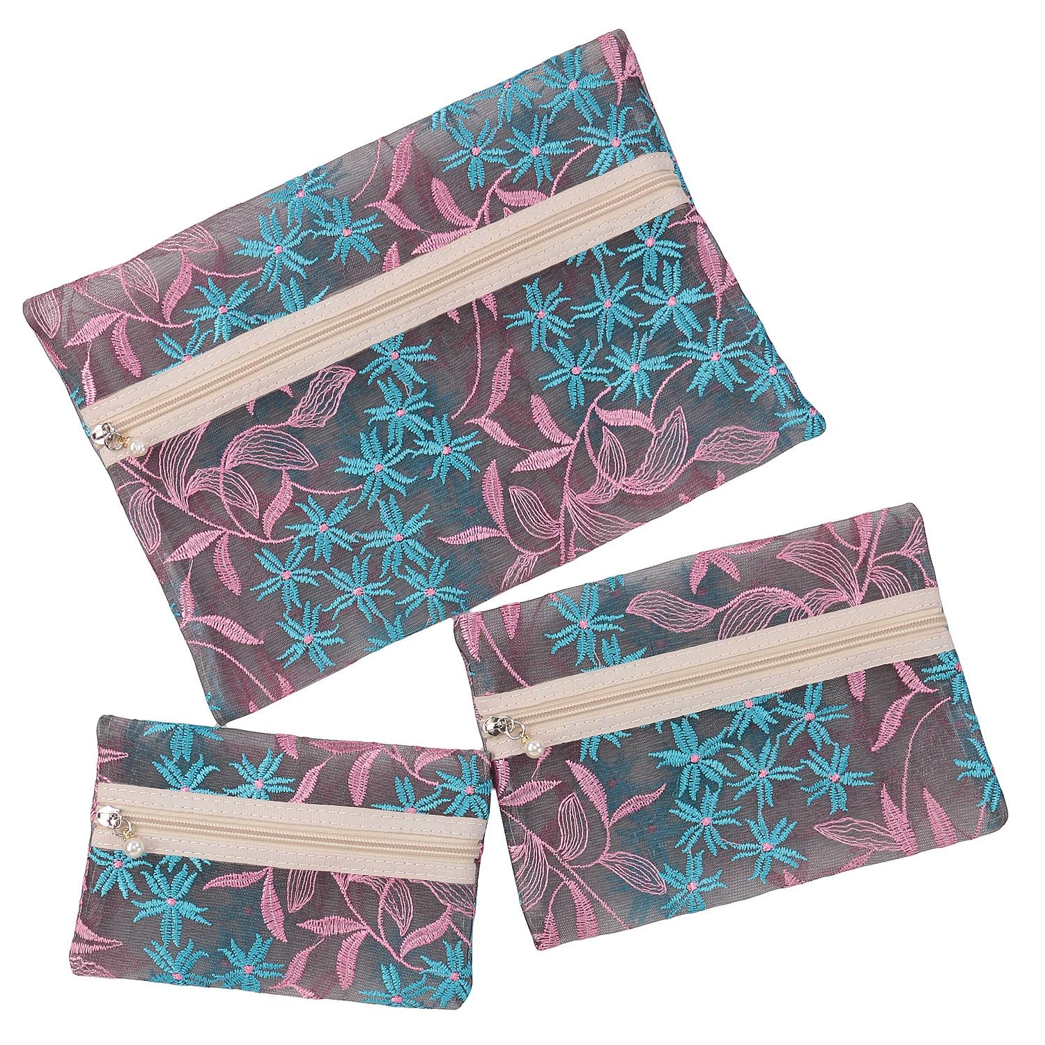 Flower Leaf Triple Pouch