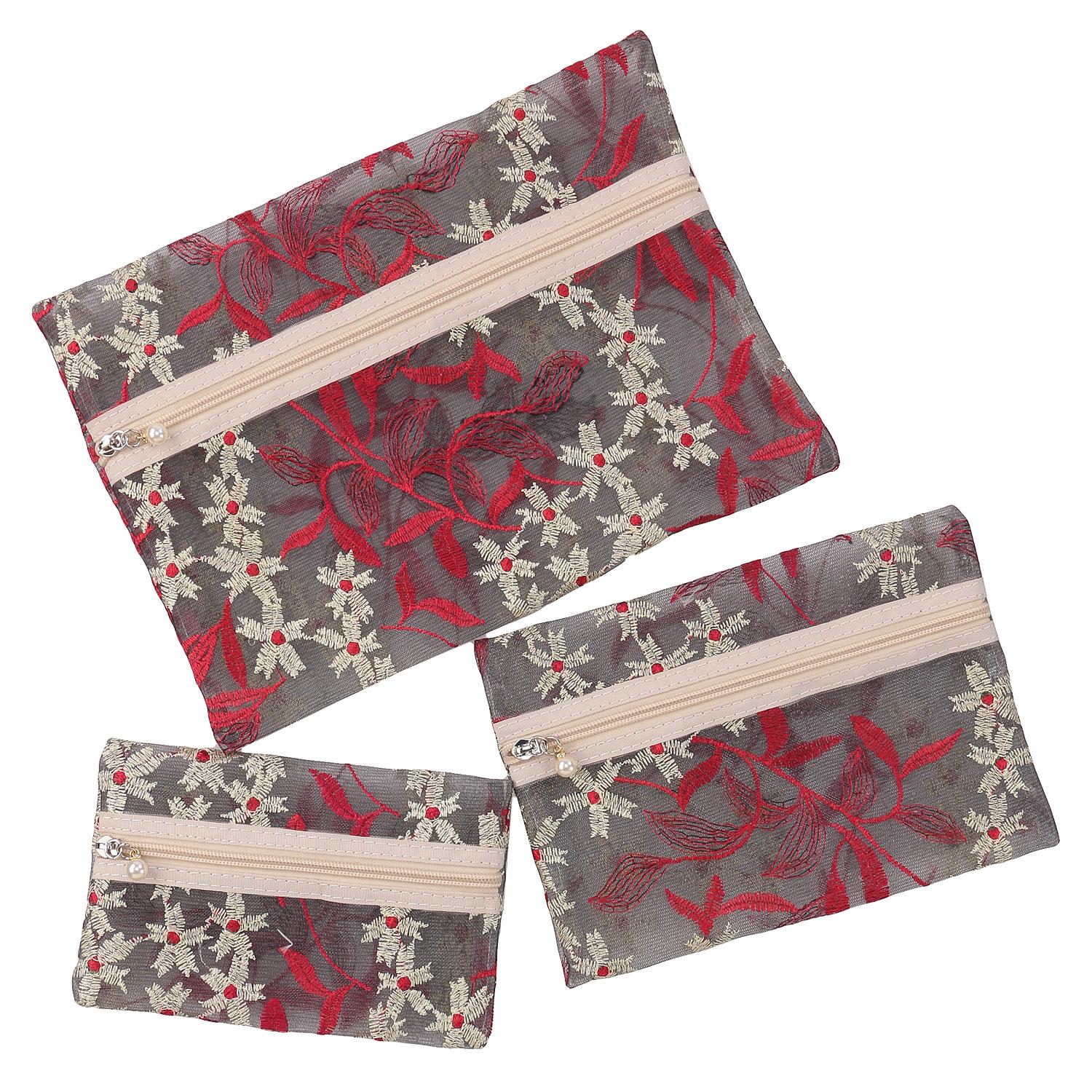 Flower Leaf Triple Pouch