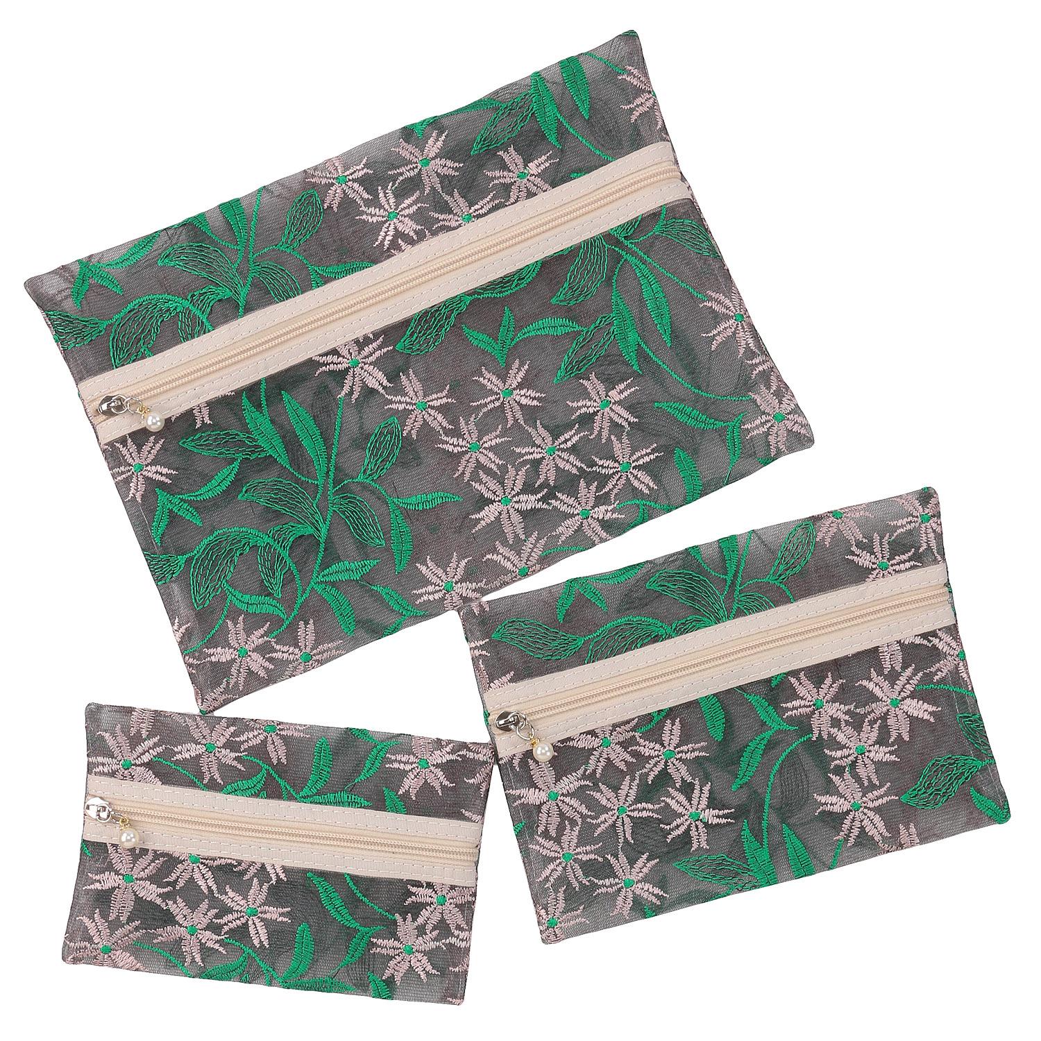 Flower Leaf Triple Pouch
