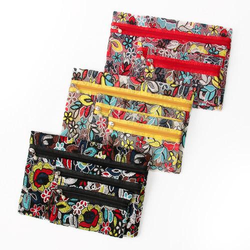 Floral Triple Pouch