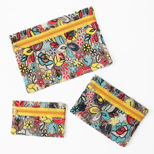 Floral Triple Pouch