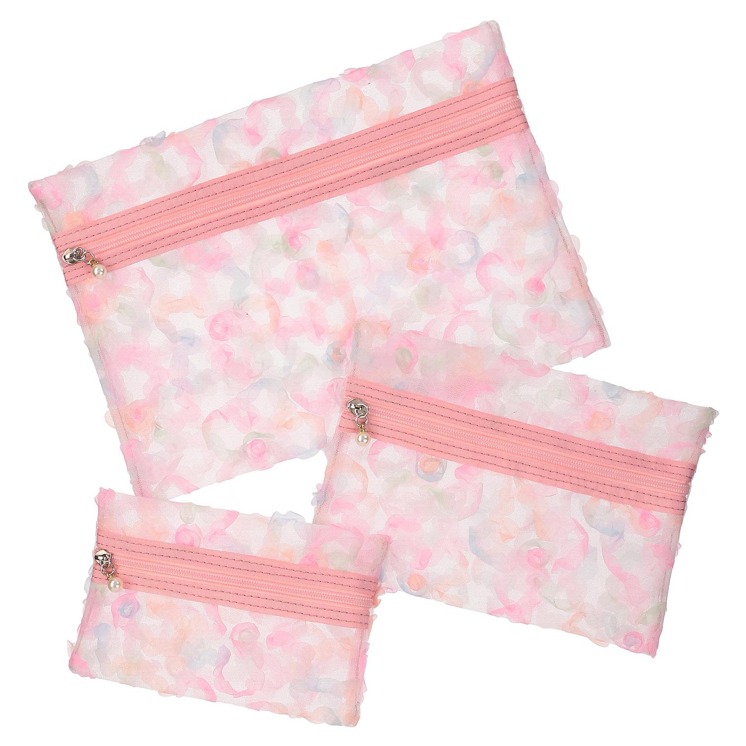 Colorful Lace Triple Pouch