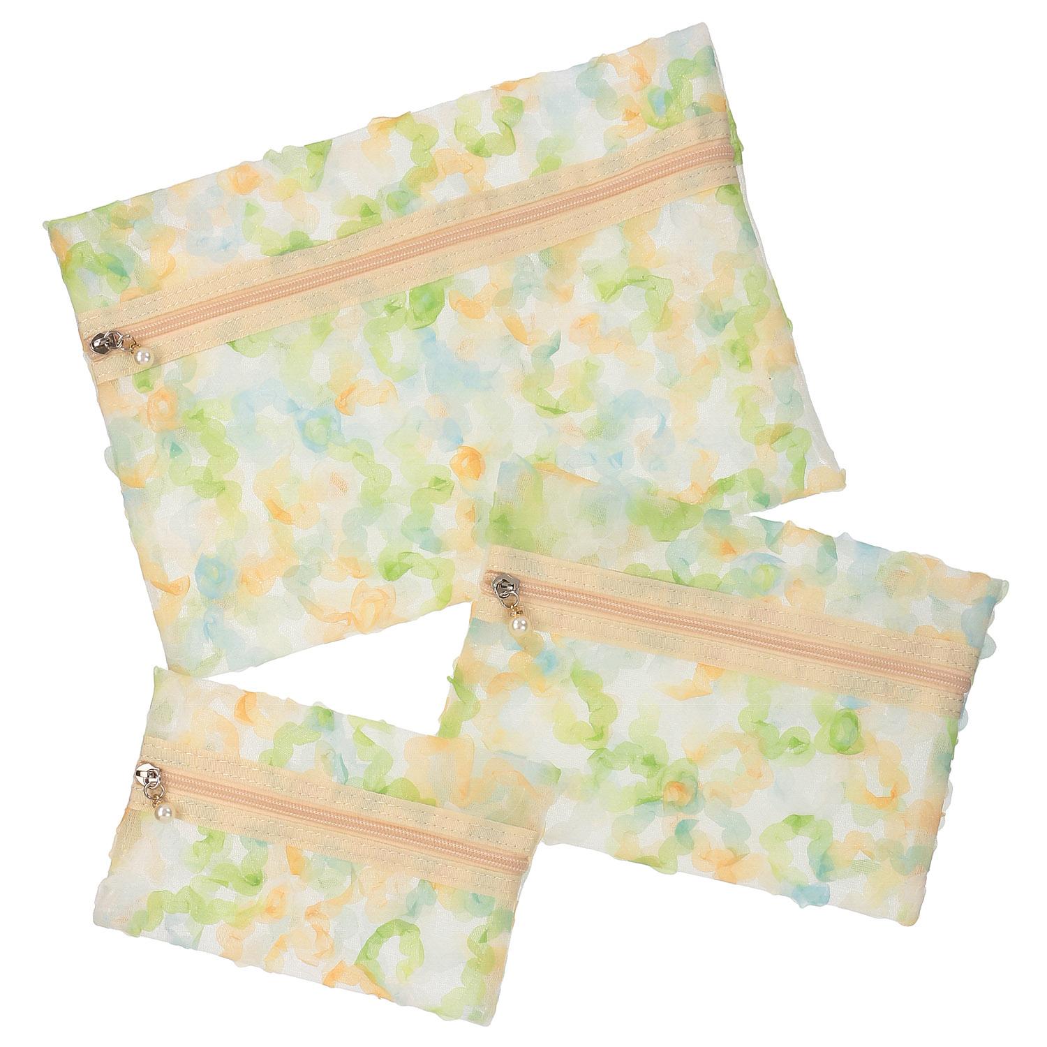 Colorful Lace Triple Pouch