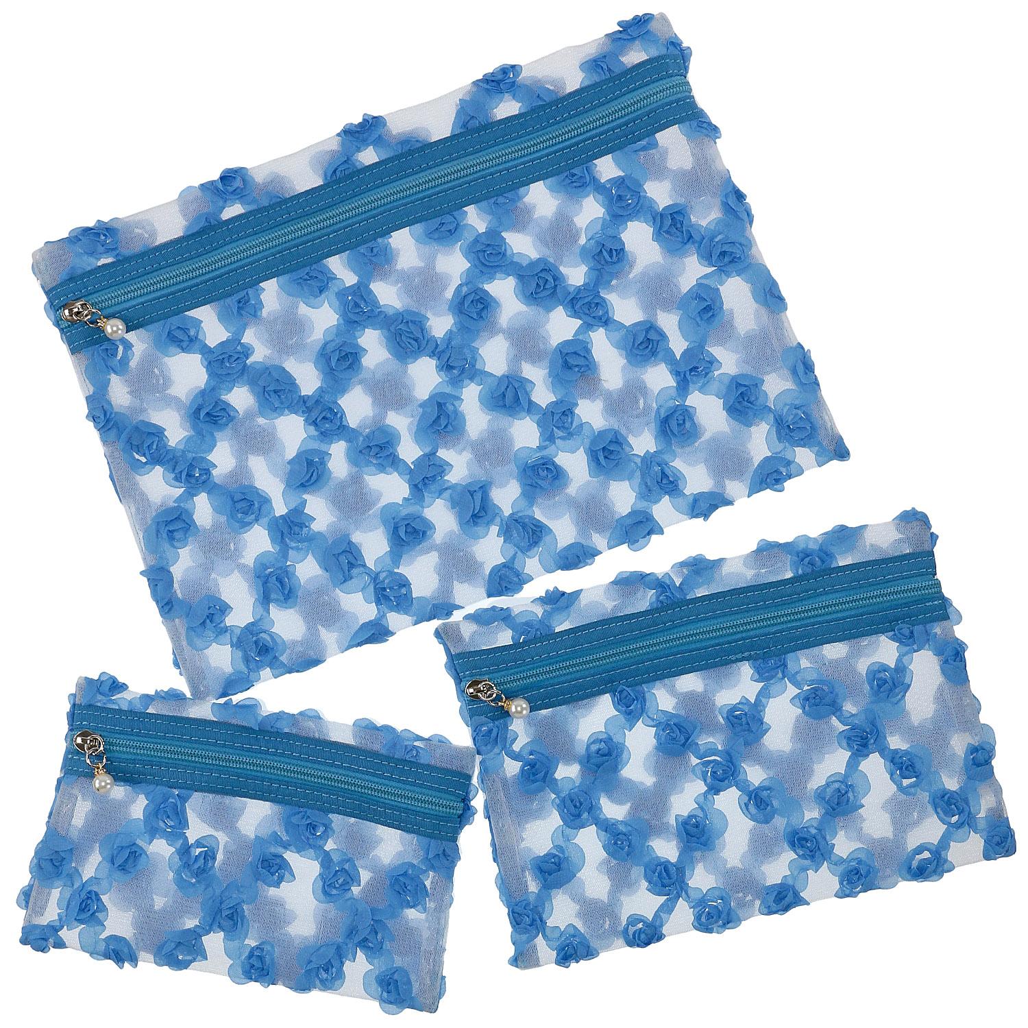 Messie Flower Tulle Pouch 3-Piece Set