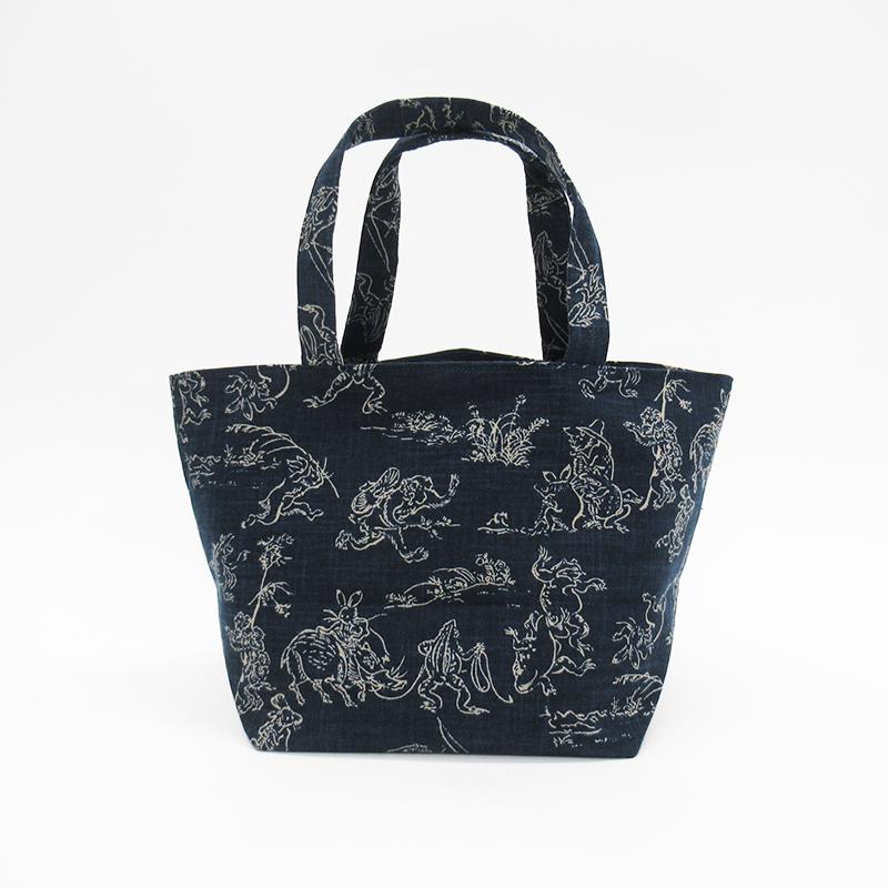 Bird and Beast Playful Paintings Small Multi-Purpose Tote, Navy