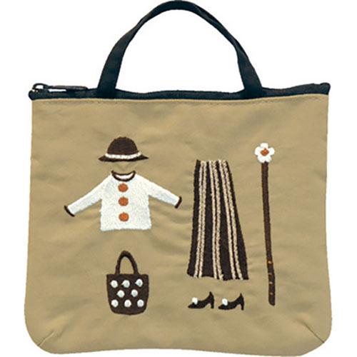 ATSUKO MATANO Embroidered Pouch Closet Mocha