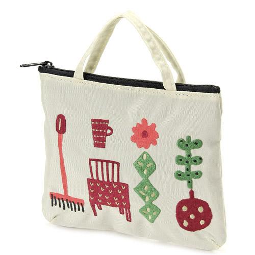 ATSUKO MATANO Embroidered Pouch Holiday Ivory