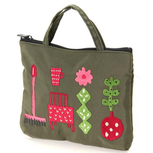 ATSUKO MATANO Embroidered Pouch Holiday Khaki