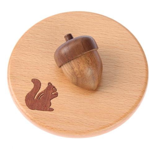 Inlaid Squirrel Acorn Cap Beech