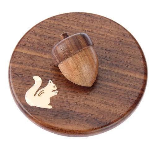Inlaid Squirrel Acorn Cap Walnut