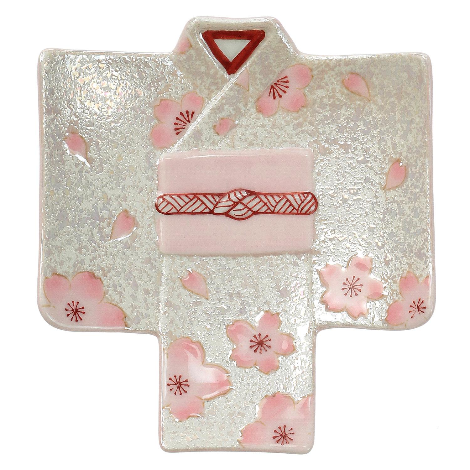 Kimono Individual Plates Iris Cherry Blossom Kimono