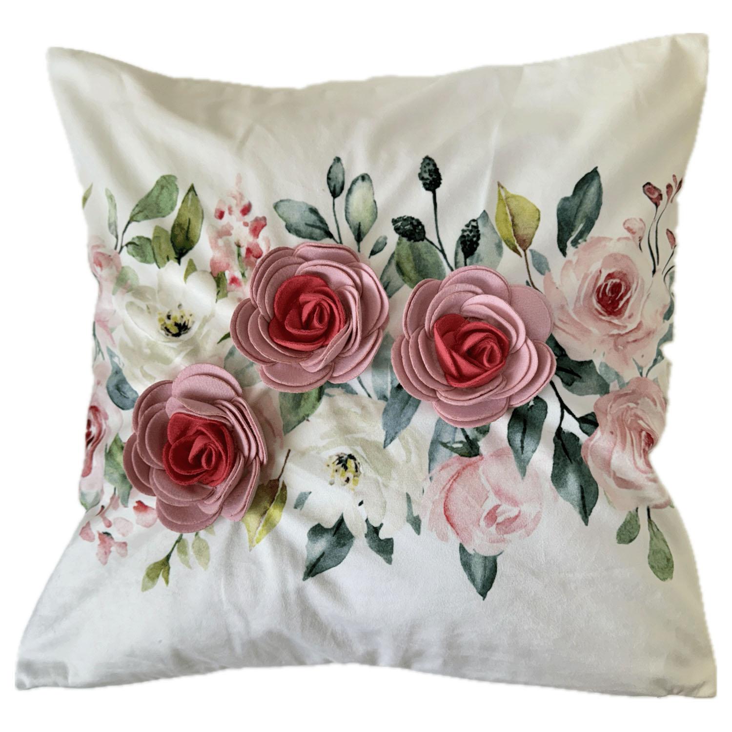 Shang de Fleur Cushion Rose Rose