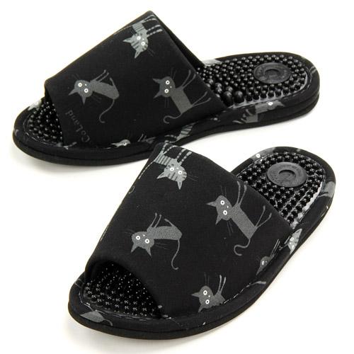 Health Slippers with Black Cat Design