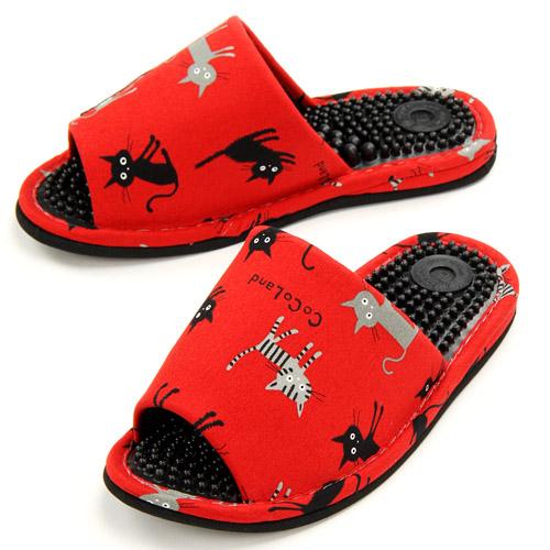 Health Slippers with Black Cat Design