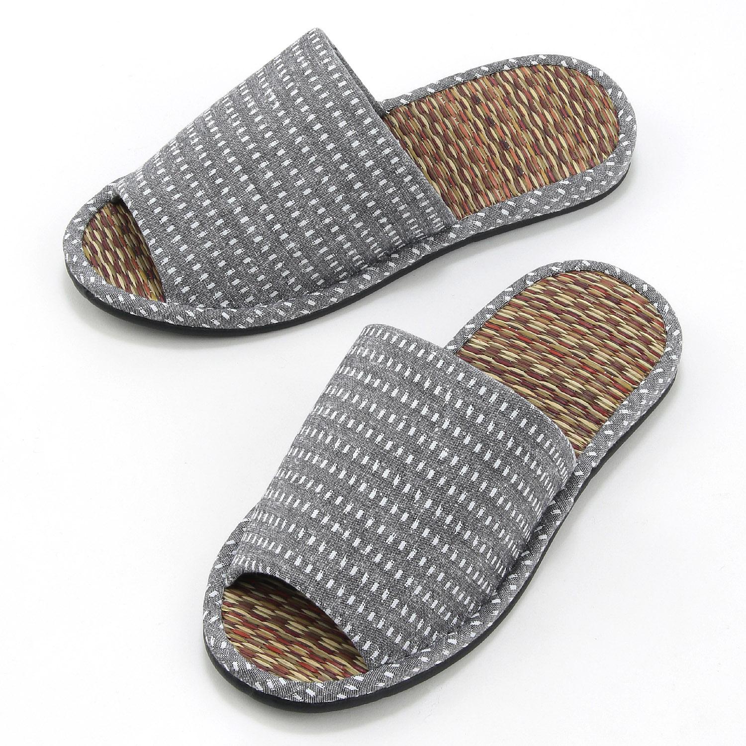 Line Dot Tatami-Style Slippers L