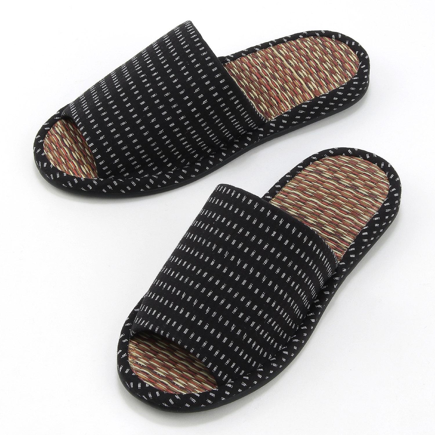 Line Dot Tatami-Style Slippers L