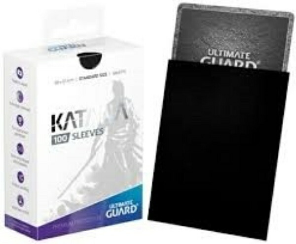 Ultimate Guard Katana Sleeves Standard Size 100-Pack Card Sleeves Black