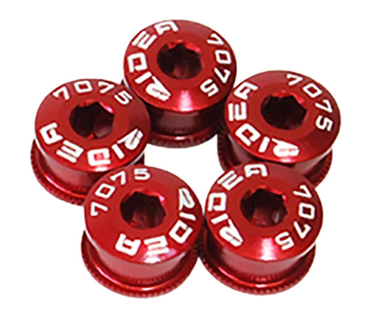 RIDEA Chainring Screw for Single TQXG-R5 Red 5-Piece Set 147-05101