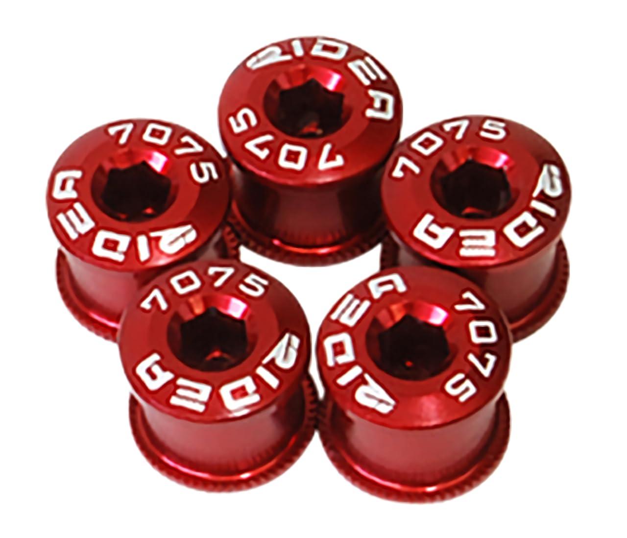 Ridea TQXG-8 Chainring Screw for Double Chainring 147-05111 Red