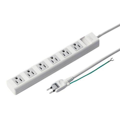 AC125V/15A x 2.5m Tap (6 outlets/3-pin/swing plug)