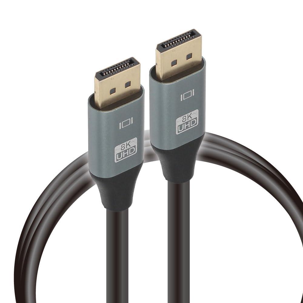 Japan Trust Technology DisplayPort Cable High-Definition 8K/60Hz Compatible 3m Black JTDISP8K-3M-BK