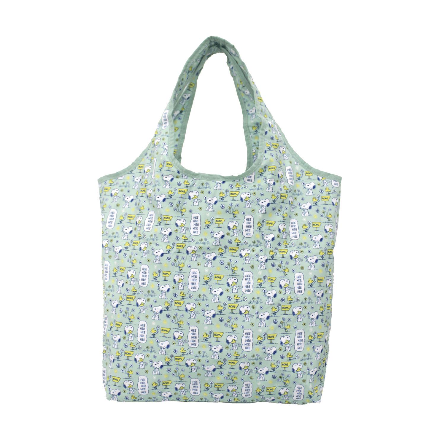 Snoopy Foldable Insulated Eco Bag 05 Mint Flower