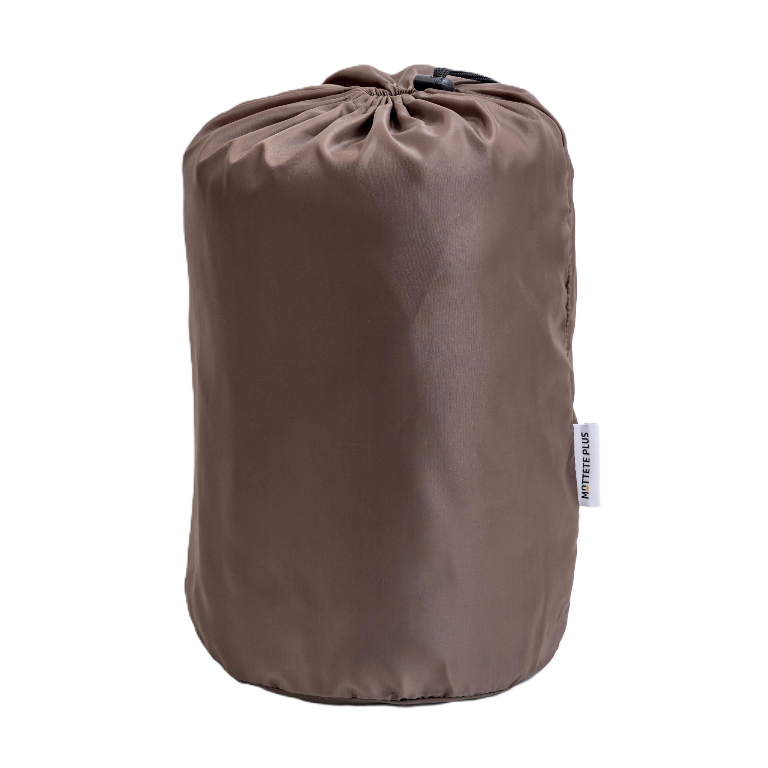 Gamakakogyo MOTTETE PLUS Glad I Had It Blanket That Becomes a Sleeping Bag Everyday-Use Disaster Preparedness Item Brown GMK-73-0087-BR