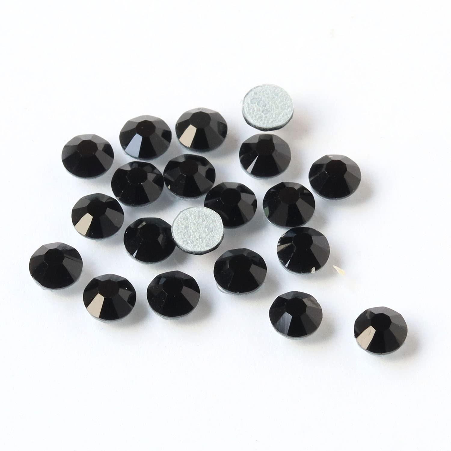 NBK Preciosa Rhinestone Hotfix Heat-Adhesive SS16 144-Piece Pack Jet M2038SS16-23980L