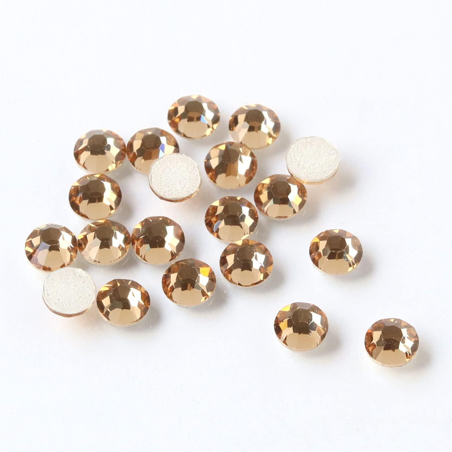 NBK Preciosa Rhinestone Hotfix Heat-Adhesive SS16 144-Piece Pack Light Colorado Topaz M2038SS16-10330L
