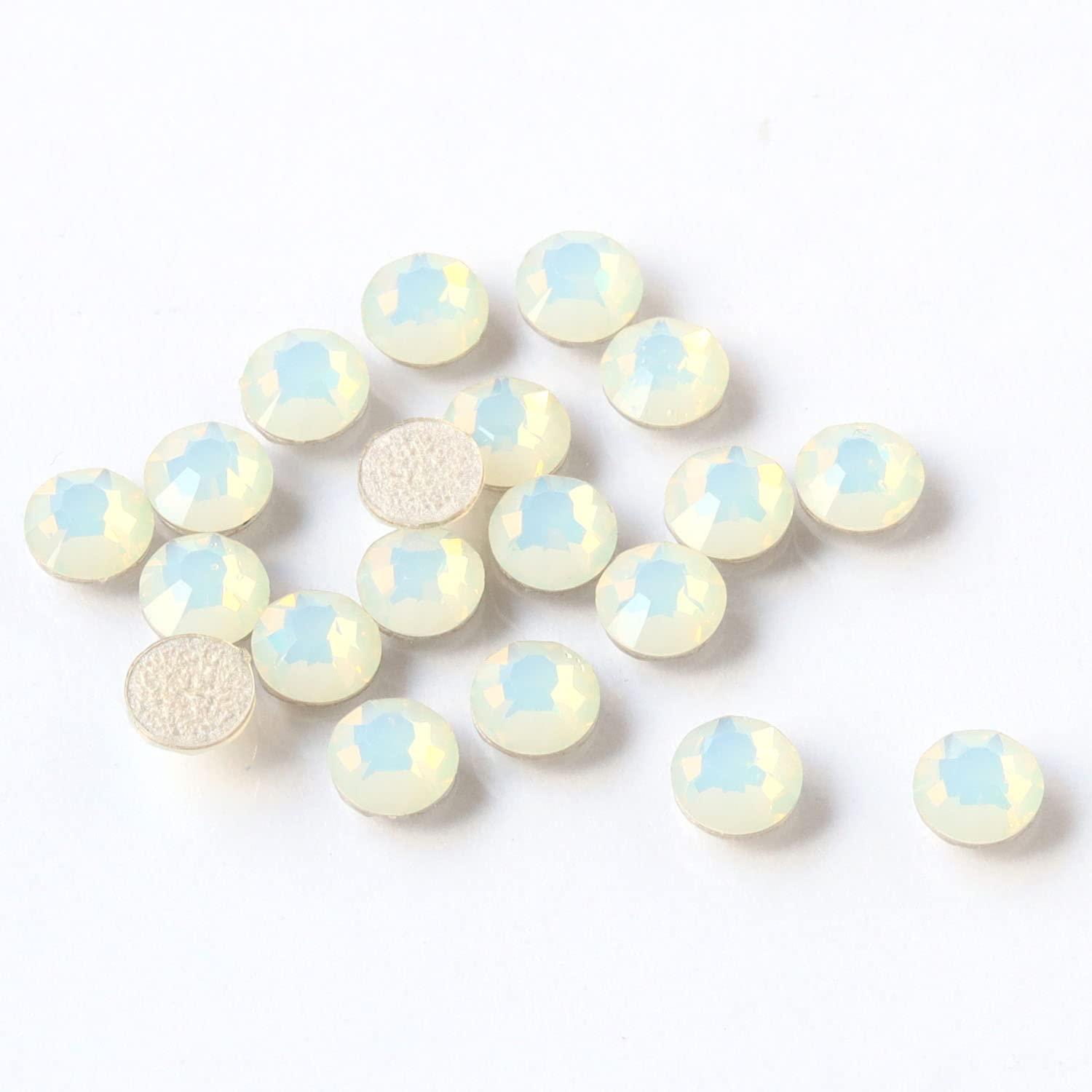 NBK Preciosa Rhinestone Hotfix Heat-Adhesive SS16 144-Piece Pack White Opal M2038SS16-01000L