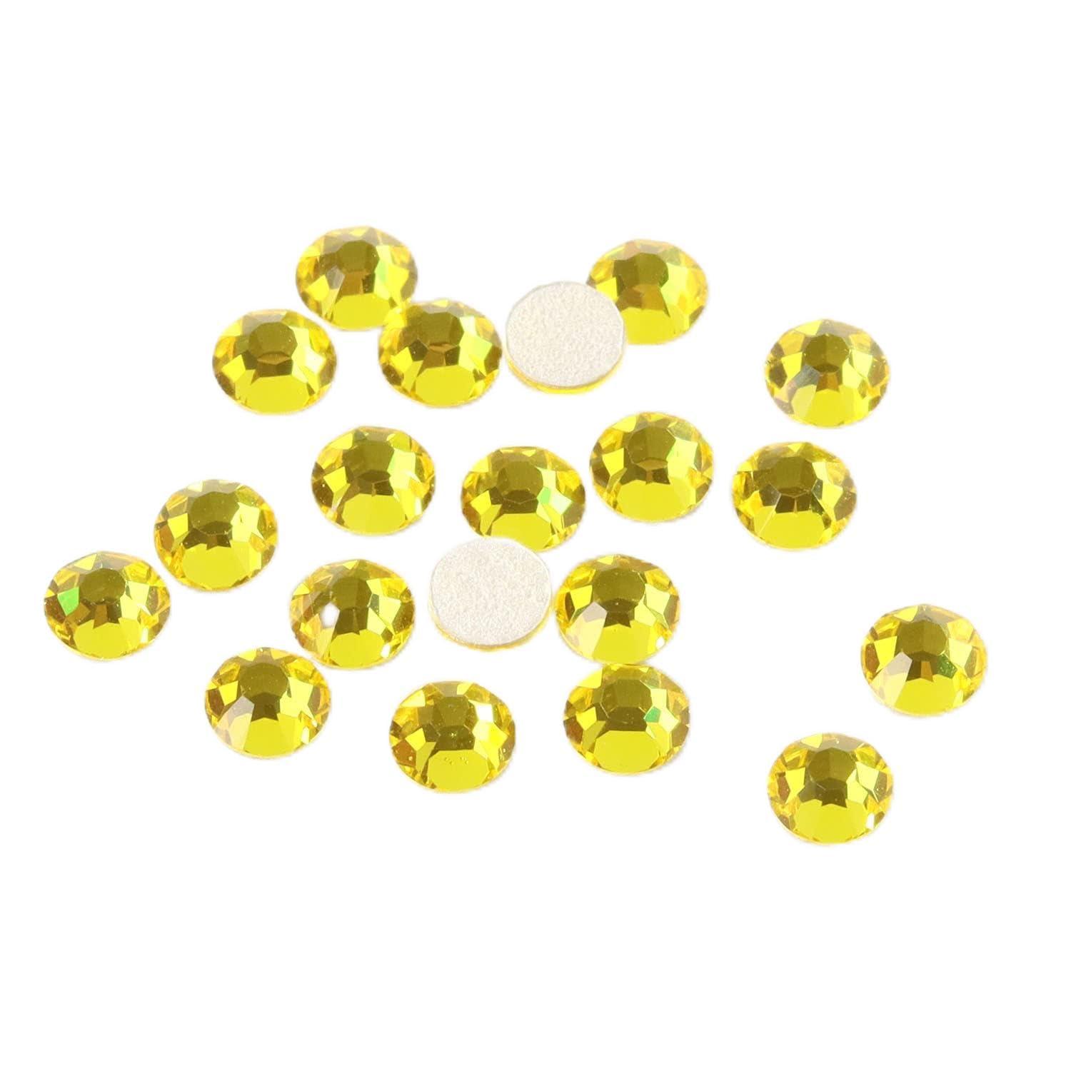 NBK Preciosa Rhinestone Hotfix Heat-Adhesive SS16 144-Piece Pack Citrine M2038SS16-80310L