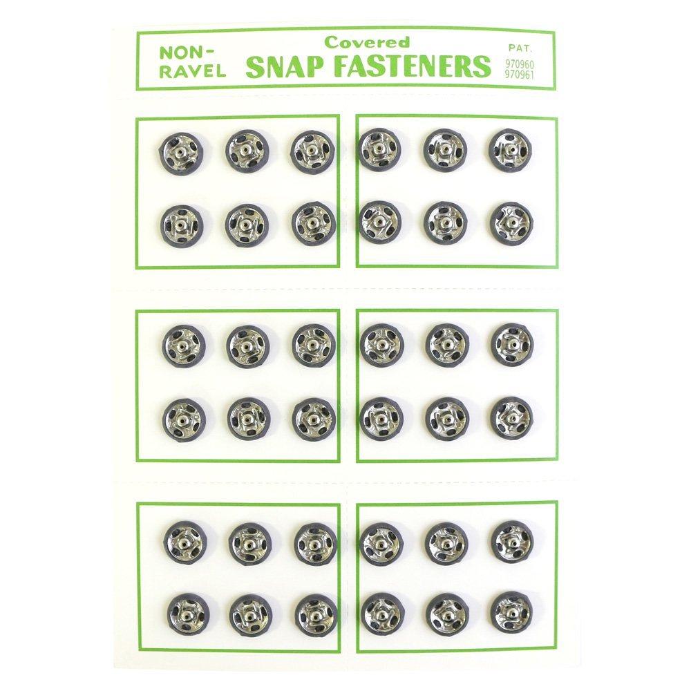 Japan Button Trading Silk Snap Buttons 36-Piece Pack φ10mm Dark Gray FSLK-10-75