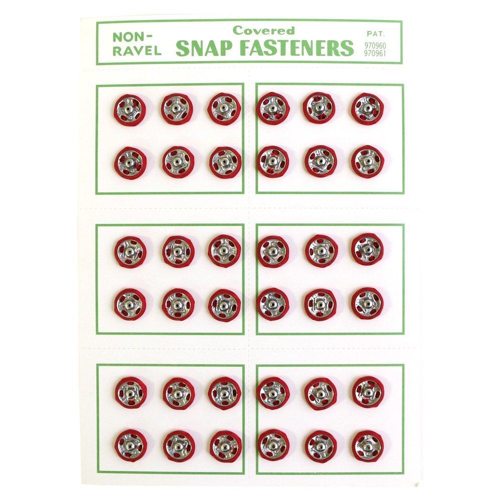 Japan Button Trading Silk Snap Buttons 36-Piece Pack φ10mm Red FSLK-10-25