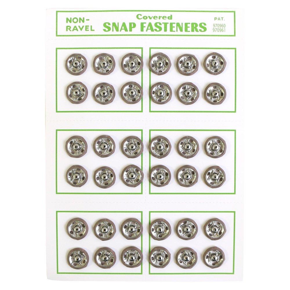 Japan Button Trading Silk Snap Buttons 36-Piece Pack φ12mm Light Brown FSLK-12-144