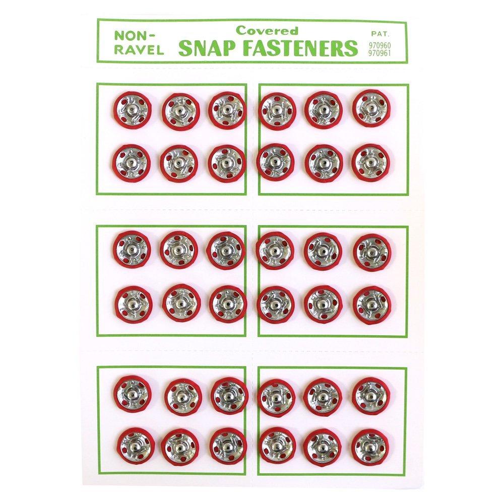 Japan Button Trading Silk Snap Buttons 36-Piece Pack φ12mm Red FSLK-12-25