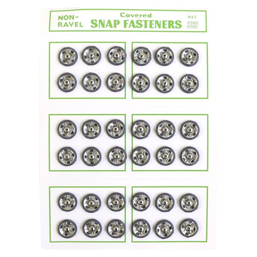 Japan Button Trading Silk Snap Buttons 36-Piece Pack φ12mm Dark Gray FSLK-12-75