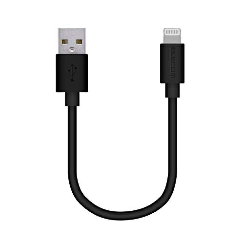 ELECOM Lightning Cable for iPhone Charging Cable Standard Apple Certified 0.1m (10cm) Black MPA-UAL01BK