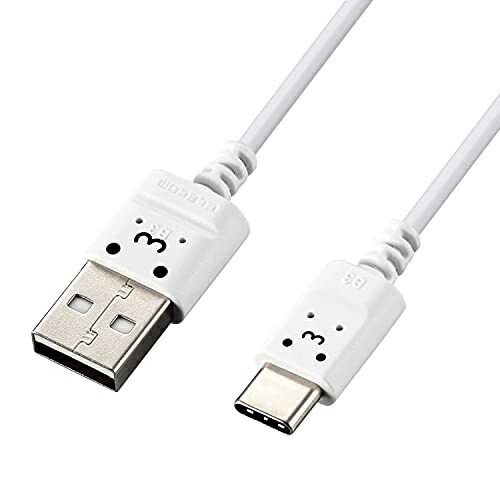 ELECOM USB Type-C Cable for Smartphones (A-C) Ultra-Thin 2.0m White Face MPA-ACX20WF2