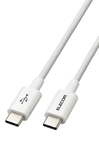 ELECOM USB-C to USB-C Cable 30cm 60W USB PD Compatible Slim Flexible Durable USB 2.0 White MPA-CCYS03NWH