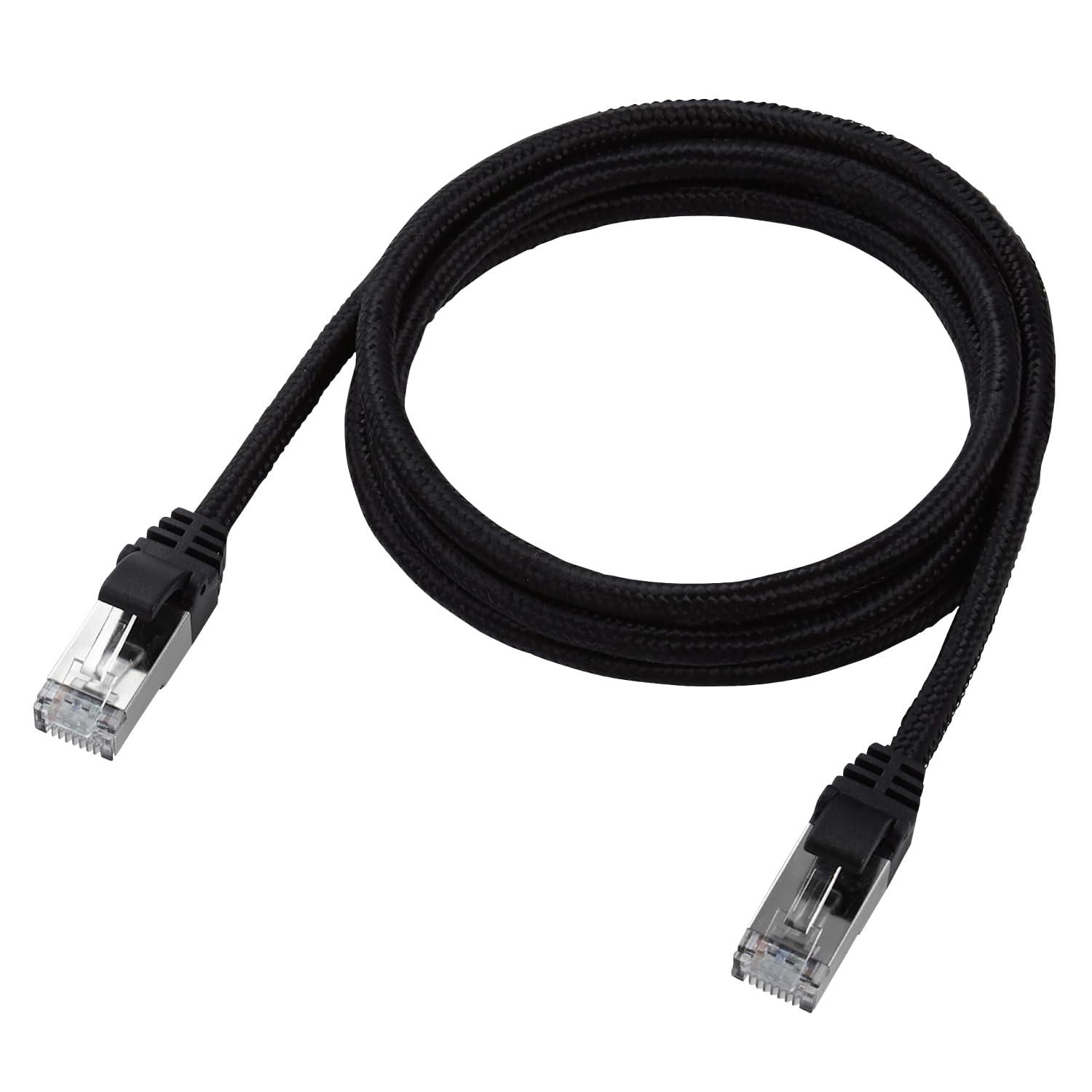 ELECOM Cat7 LAN Cable (High Durability) Optimal for High-Speed Optical Communication: 10 Gigabit Ethernet (10GBASE-T) 1m Black LD-TWSM/BK10