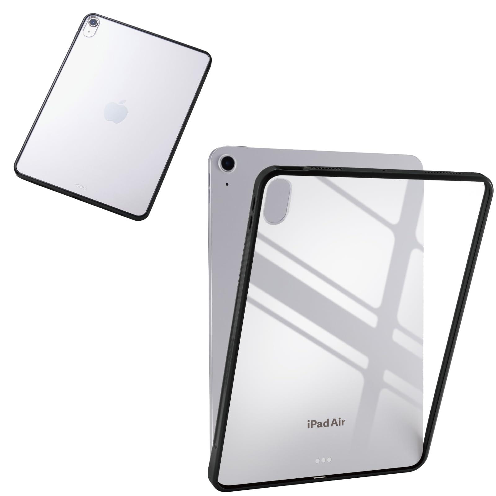 ELECOM 11-inch iPad Air (M3/M2) Clear Case - Lightweight with Colored Edges, Clear Back - Black TB-A25MTSLOBK