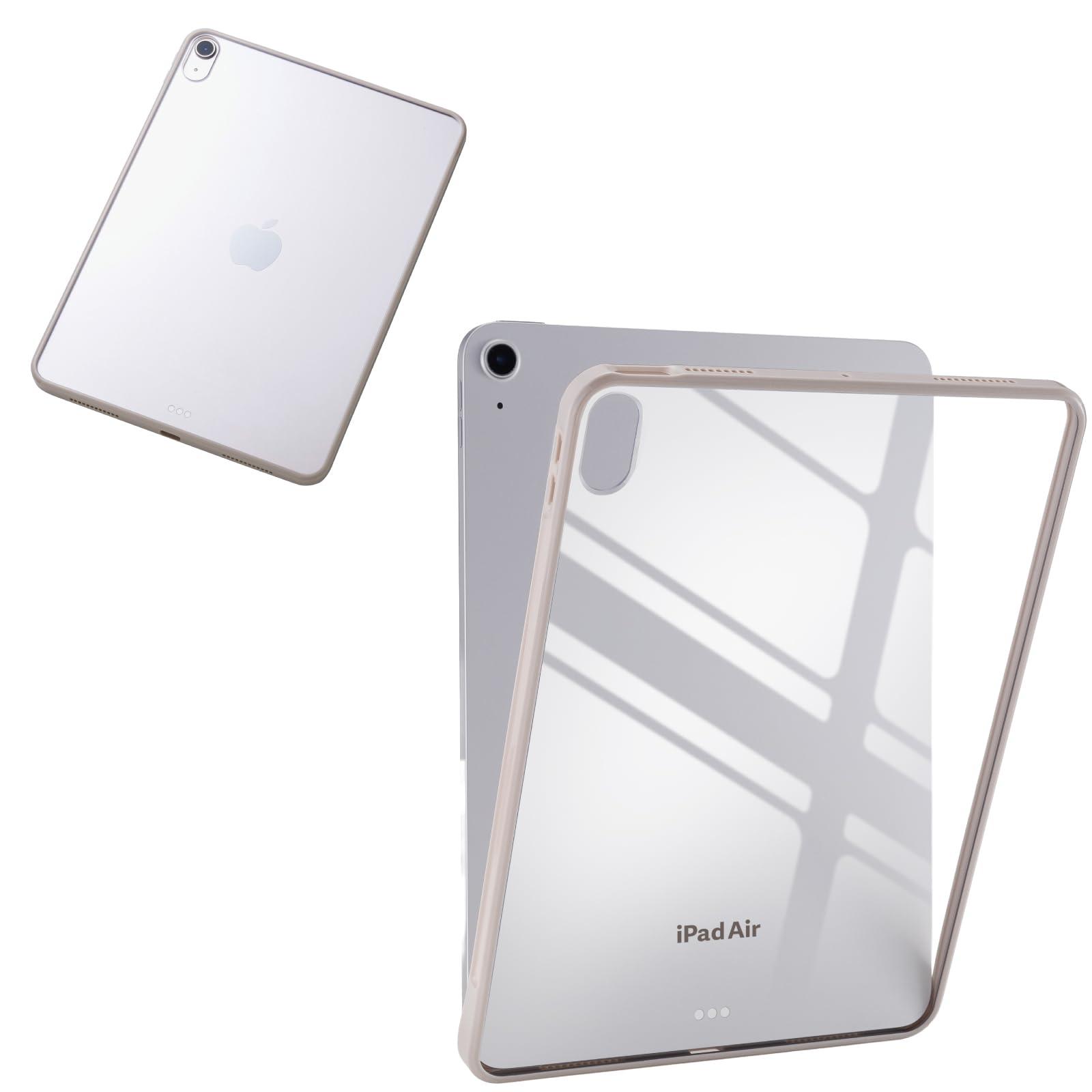 ELECOM 11-inch iPad Air (M3/M2) Clear Case Lightweight Color Edge Clear Back Cover Greige TB-A25MTSLOGB