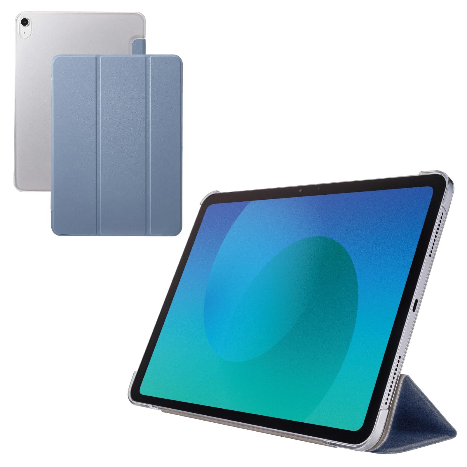 ELECOM 11-inch iPad Air (M3/M2) Flap Case - Slim & Lightweight, Clear Back, 2 Angles - Blue Gray TB-A25MWVBG