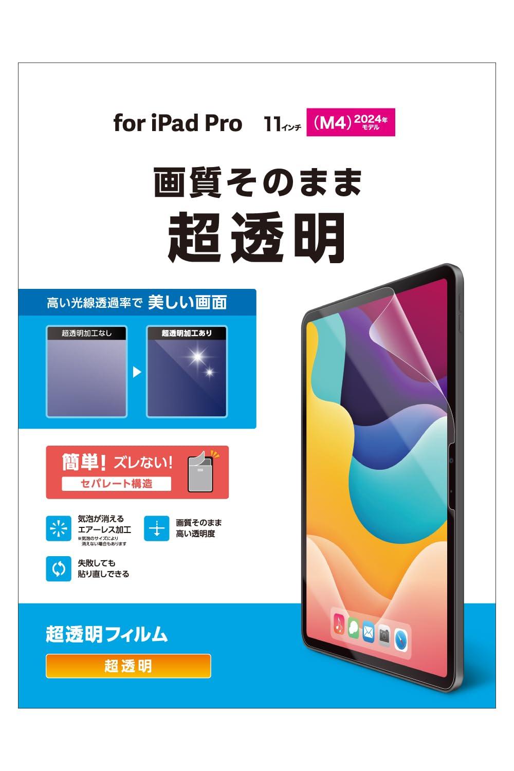 ELECOM 11-inch iPad Pro (M4) Screen Protector Ultra-Clear TB-A25PMFLAG